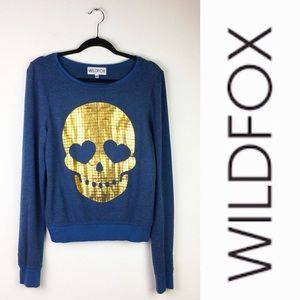 Wildfox gold skull jumper sweatshirt